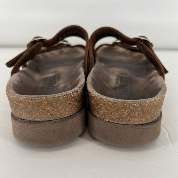 Mephisto‎ Hannel Slide Sandals Womens EU 38 US 8 Brown Leather Double Strap - Picture 6 of 12